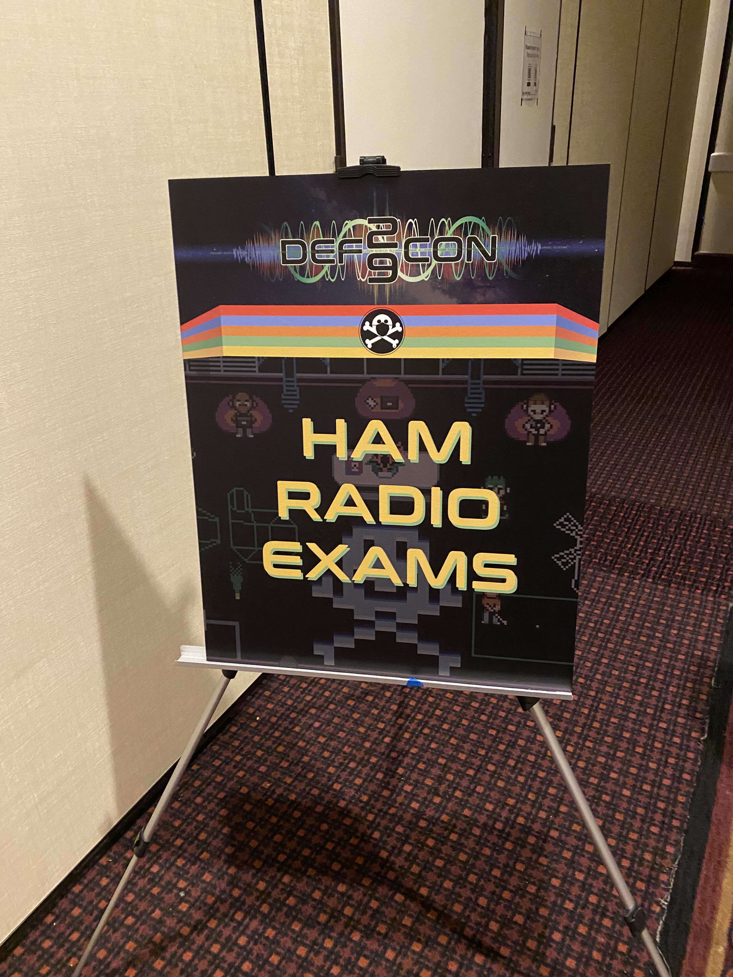 A sign advertising Ham Radio Exams